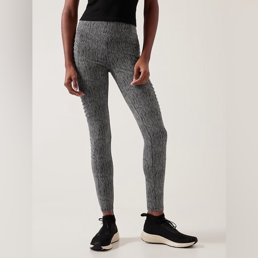 EUC ATHLETA Delancey Textured Moto Tight Legging - Size Large